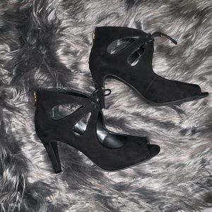 A.N.A Chance Black Peep Toe Pumps Size 7.5 Womens